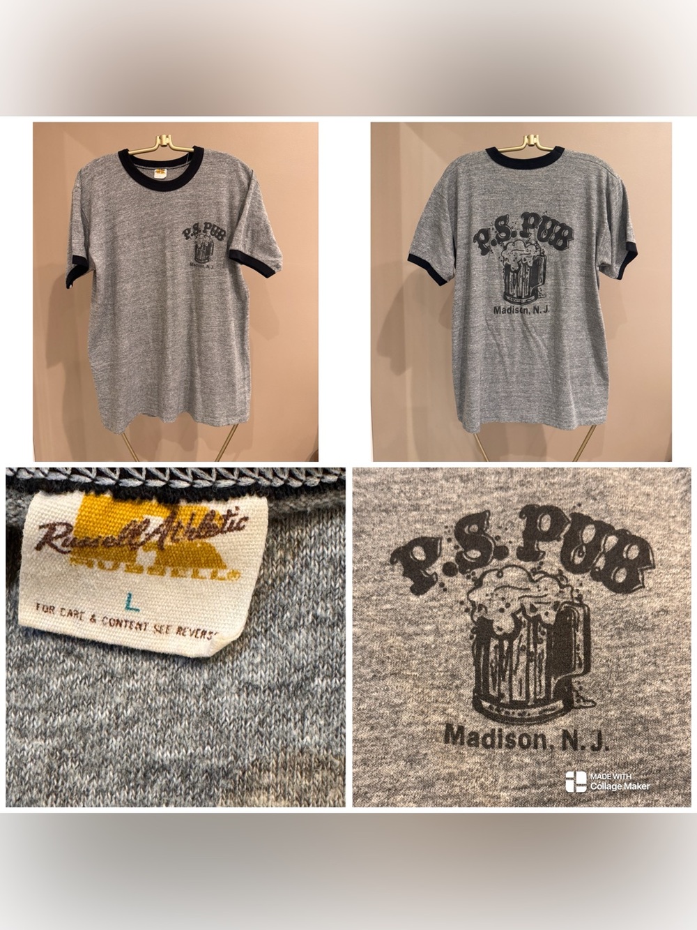 Vintage 70s  ringer t-shirt from defunct P.S. Pub,
